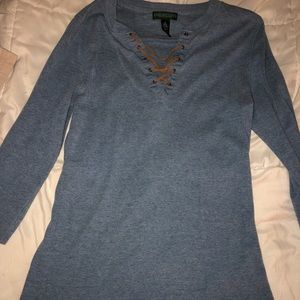 Blue elbow shirt